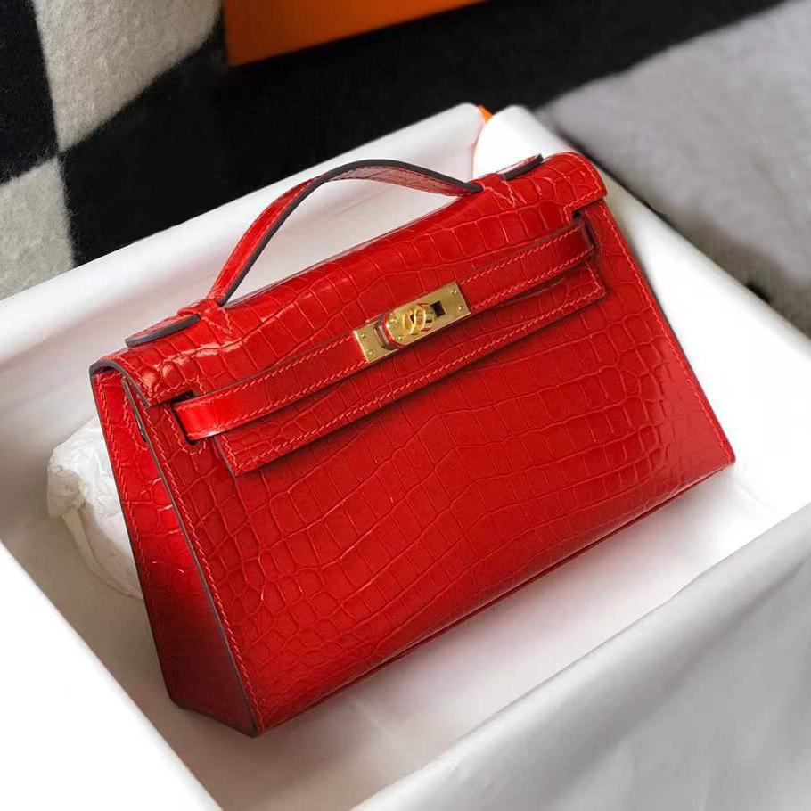 Kelli Bag Generation Mini Alligator Pattern Leather Small Square Bag Casual Fashion Shoulder Crossbody Handbag