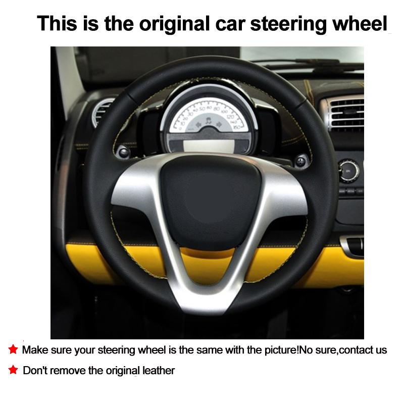 Hand Sew Car Steering Wheel Cover Wrap Artificial Leather White For Smart Forjeremy 2013 Smart Fortwo 2009 2010 2011 2012 2013