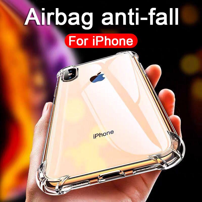 Transparent Shockproof Case For iPhone X Xr Xs Max Case 11 12 13 14 Pro Max 8 7 6s Plus SE  Silicone Case