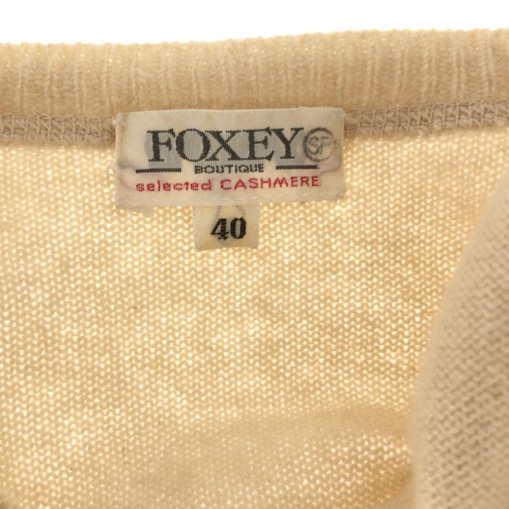 FOXEY Made in Japan 100% cashmere Long sleeve knit cardigan 40 beige Women Used