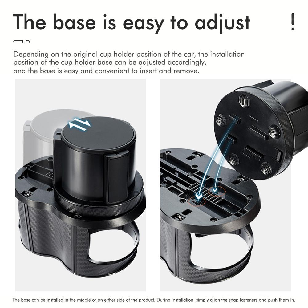 Car Cup Holder In-Car Center Console Drink Holder 2-in-1 Dual Cup Storage Rack Ashtray & Tea Cup Holder