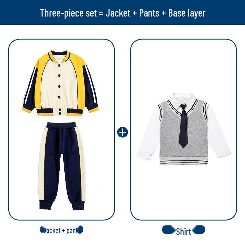 British Style Spring/Autumn Sportswear Three-Piece Set for Primary Students