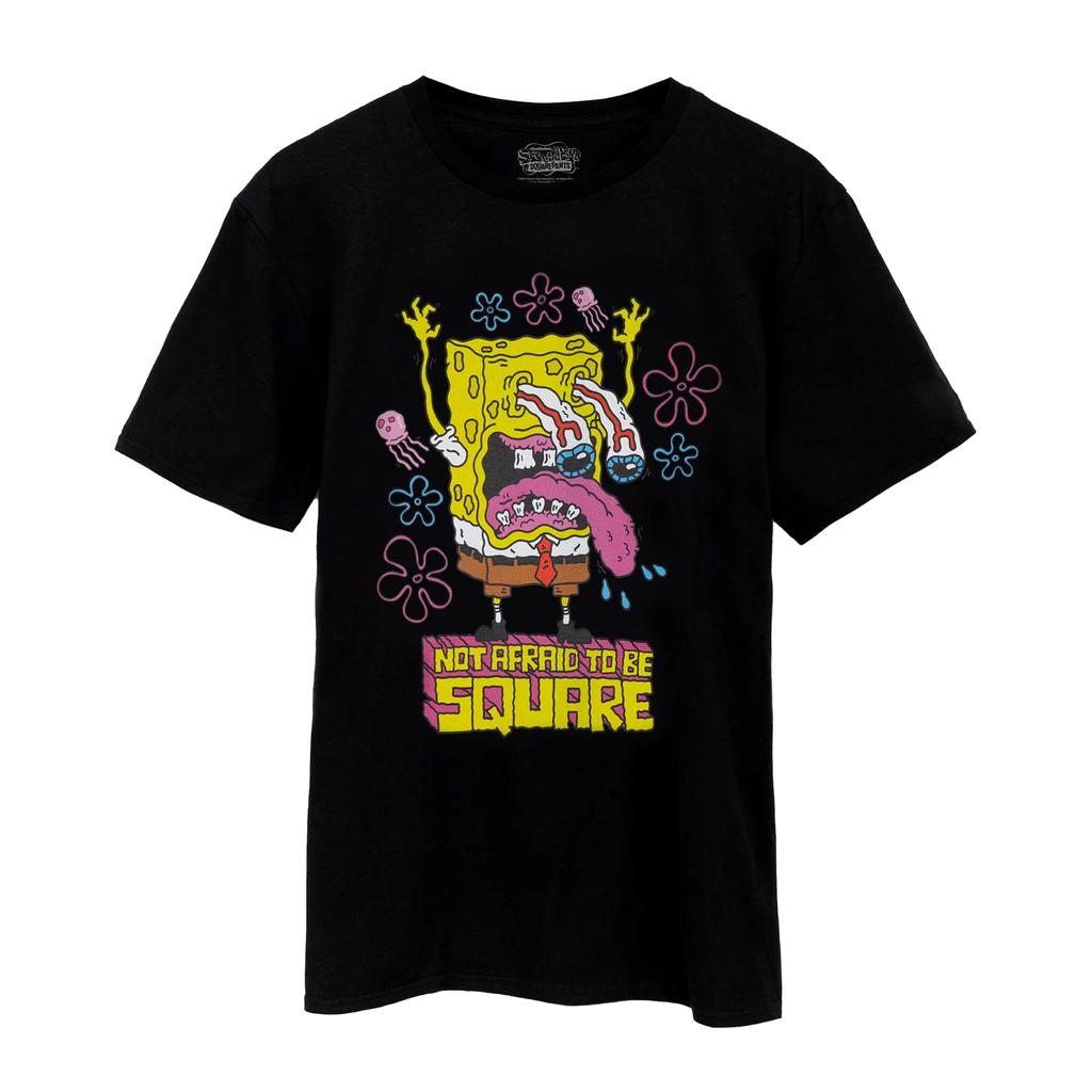 SpongeBob SquarePants Mens Not Afraid To Be Square Short-Sleeved T-Shirt