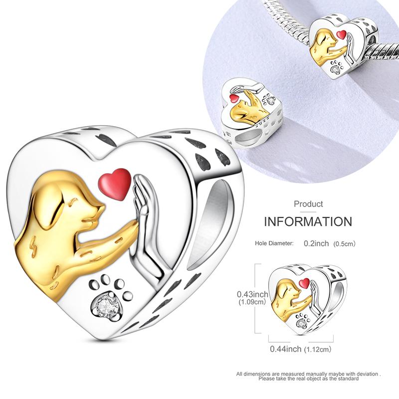 Charm Coppergolden Serie Airplane Balloon Bow Safety Chain Puppy Dog Gold Color Charms Beads Fit Bracelet Diy Jewelry Maing