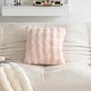 Rabbit Fur Plush Throw Pillow - Solid Color Fleece Cushion for Sofa, Bedroom, or Study