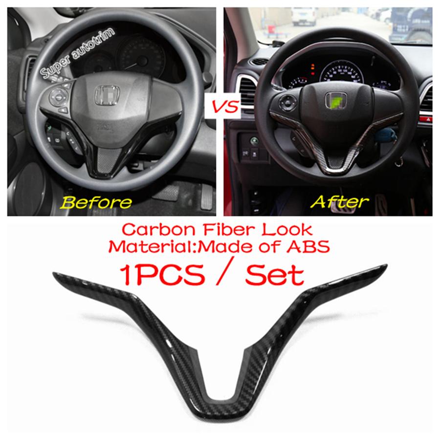 Car Door Loudspeaker / Window Rise Lift Down Control Decor Cover Trim Carbon Fiber Accessories For Honda Vezel HR-V 2014 -