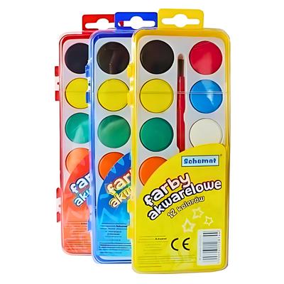 Watercolor Paints 12 Colors Chart