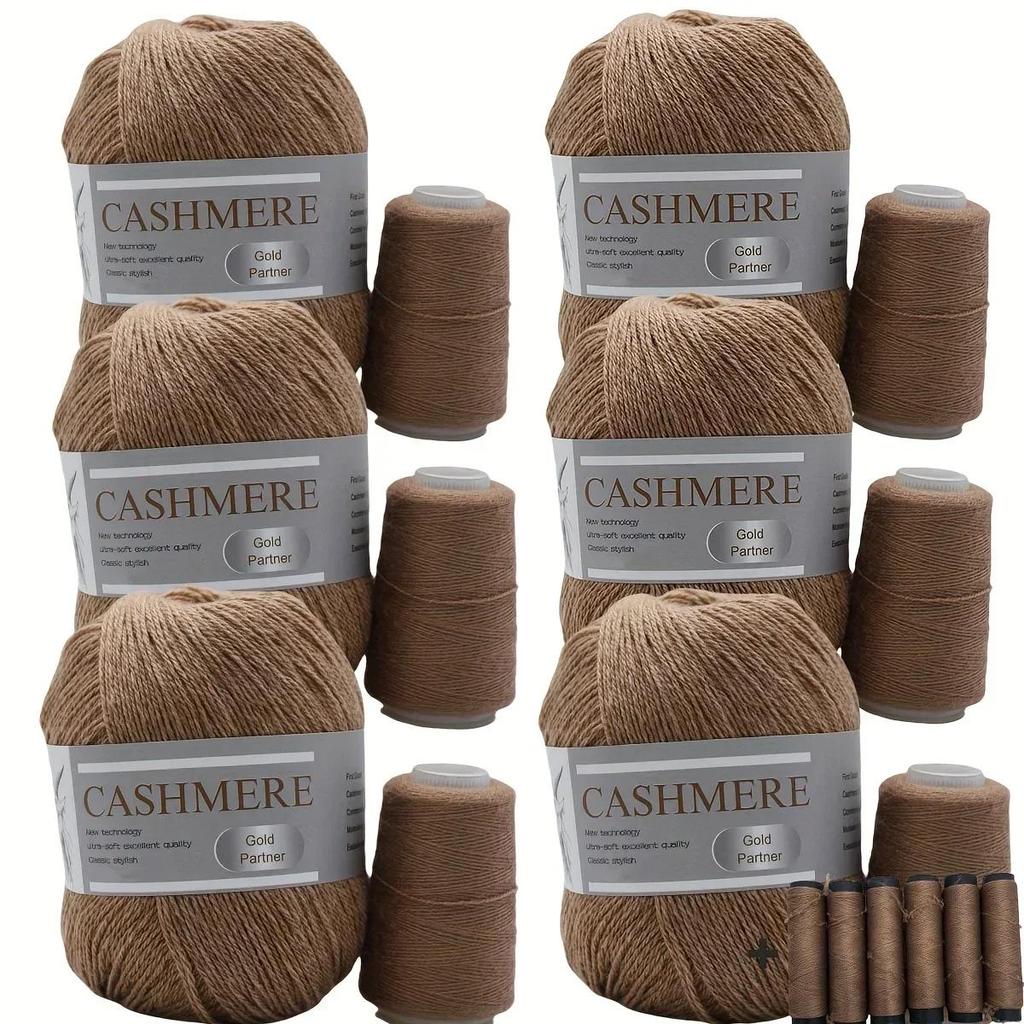 6 Pcs Cashmere Blend Yarn Worsted Weight Bundle for Coats Machine Washable Ultra Soft Knitting Crochet Yarn DIY Crafts