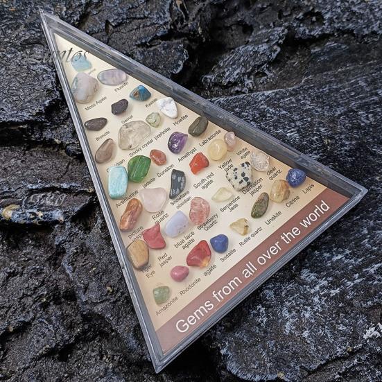 

Набор натуральных драгоценных камней, 36 видов драгоценных камней с витриной, набор камней, минеральное образование, геология, наука, искусство, ремесла для домашнего декора