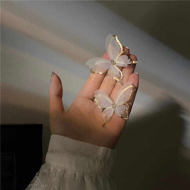 

Элегантные нежные романтические полые сетчатые серьги-гвоздики в виде бабочек, ювелирные изделия, подарок белый