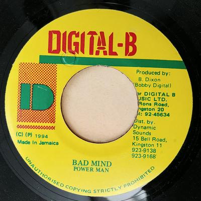 7inch Record POWERMAN - Bad Mind NONE Digital-B 1994 Jamaica Reggae, Ska & Dub Used