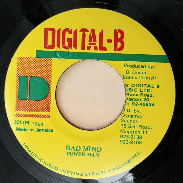 

7inch Record POWERMAN - Bad Mind NONE Digital-B 1994 Jamaica Reggae, Ska & Dub Used