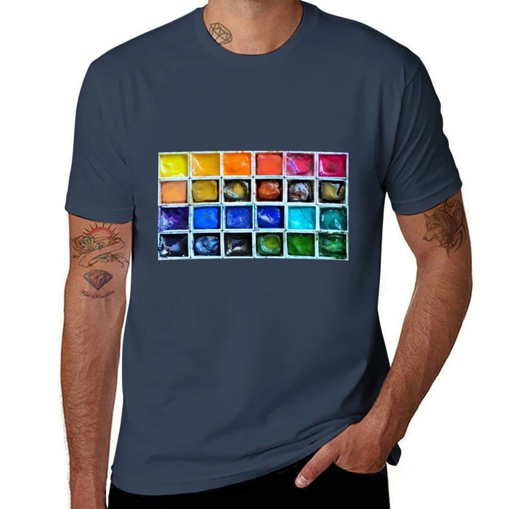 Paint Box Tshirt Large Size Casual Tee Shirt
