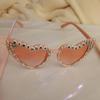 Geburtstagskönigin Brille Rosa Herzförmig Glänzend Strass Diamant Perlen Sonnenbrille für Mädchen Happy Birthday Party Geschenk Zubehör