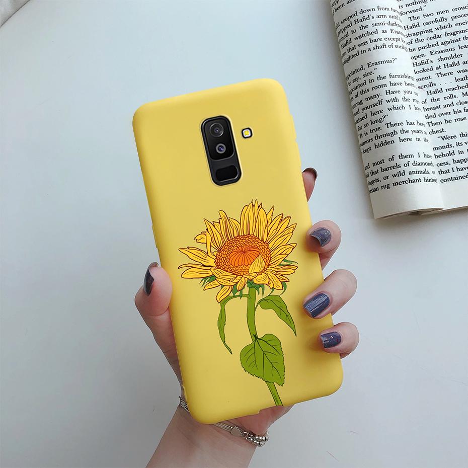 Daisy Flower Phone Case For Samsung Galaxy A6 Plus A6+ 2018 A605F Case Cover Cute Silicone Funda For Samsung A6 2018 A600F Case