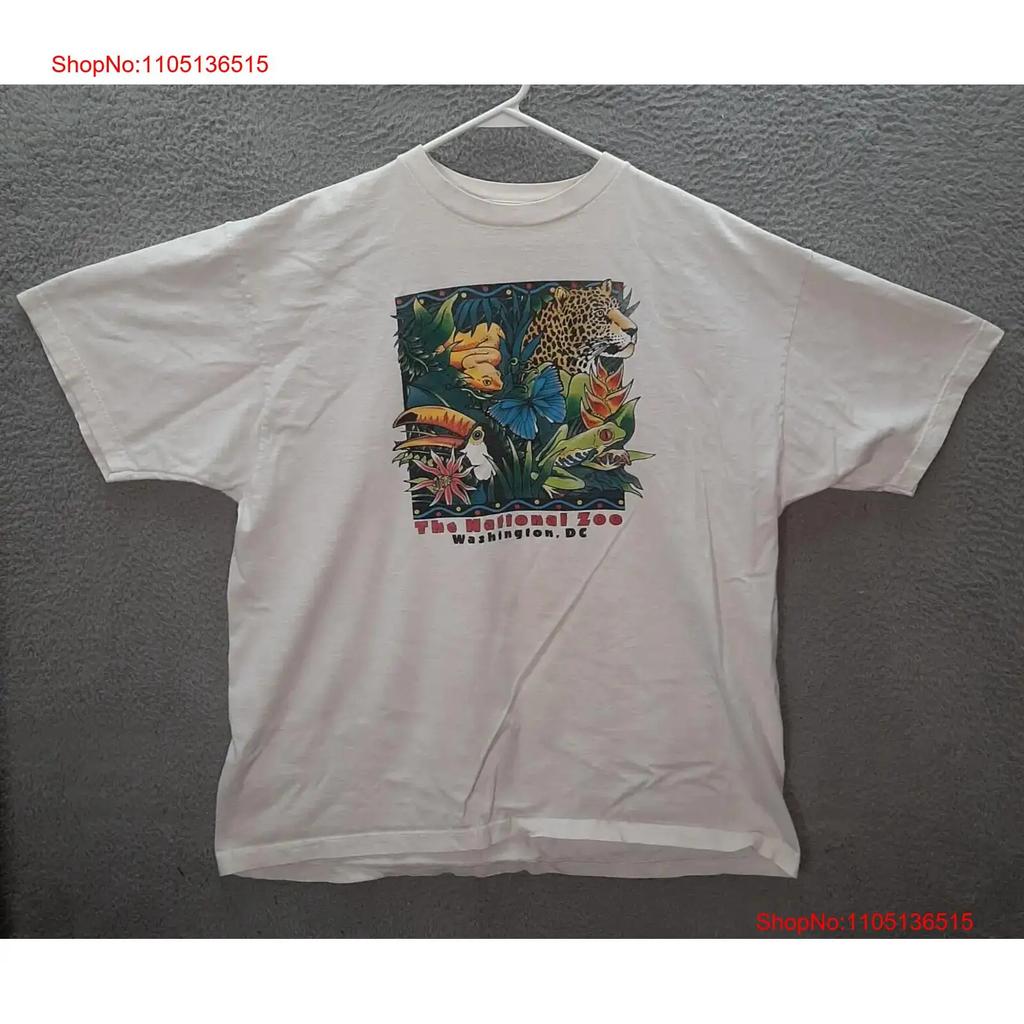 Vintage Wildlife T Shirt Adult 2XL XXL White Nature Zoo Grunge Skater 90s Y2K vintage Washed Unisex fashion Breathable Soft