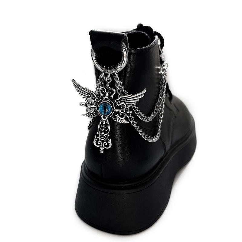 

1pc Devil Eye Titanium Steel Shoe Chain Metal Entagram Pendant Women Shoes Decoration Accessories Boots Shoe Party Diy Jewelry синий