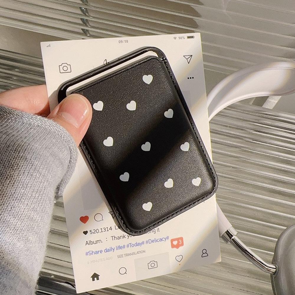 

Phone Accessorie Heart Magnetic Card Clip Anti-Fingerprint Dustproof Wallet Card Holder Leather Phone Case чёрный