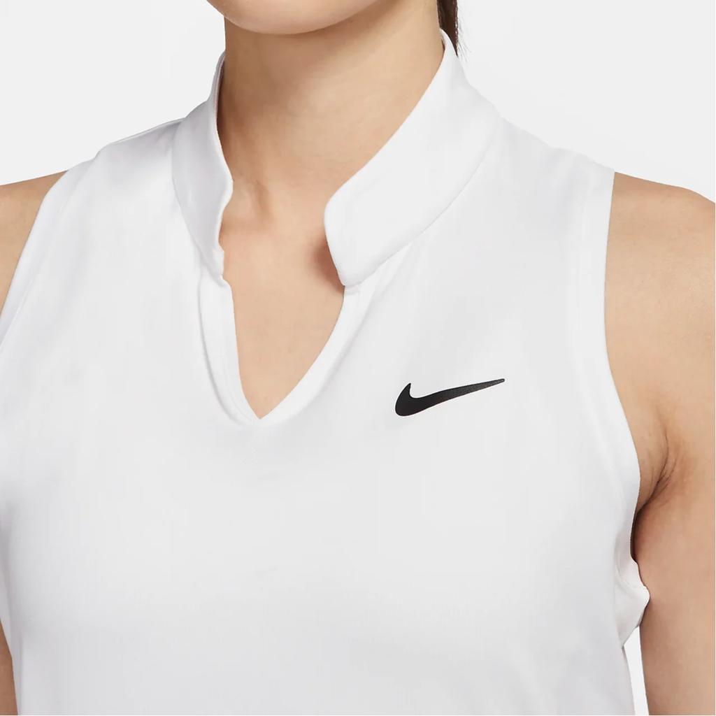 Nike Dri-Fit Court Victory Solid Versatile Comfortable Casual Tennis Sleeveless Dress Women Dresses White DD8731-100