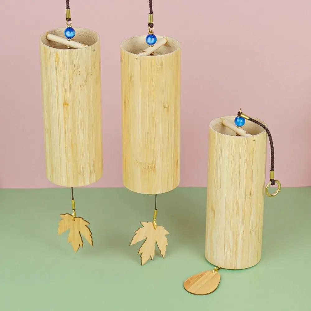 Garden Decor Natural Sound Bamboo Wind Chimes Wind Blows Four Seasons Wind Bell Maple Leaf Figure Wind Chimes Birthday Gift