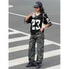 Dámské Vintage Síťované Tričko s Číslem 23 Oversize Volné Streetwear Sportovní Krátký Rukáv
