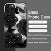 Luxury Black Rose Flower Graphic Tempered Glass Phone Case for IPhone 16 Pro Max 15 14 13 12 Mini 11 XS XR 7 8 Plus Hard Covers