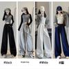 White High-Waist Wide-Leg Pants: Spring/Autumn 2025 - Slimming, Loose, Floor-Length Sweatpants for Women