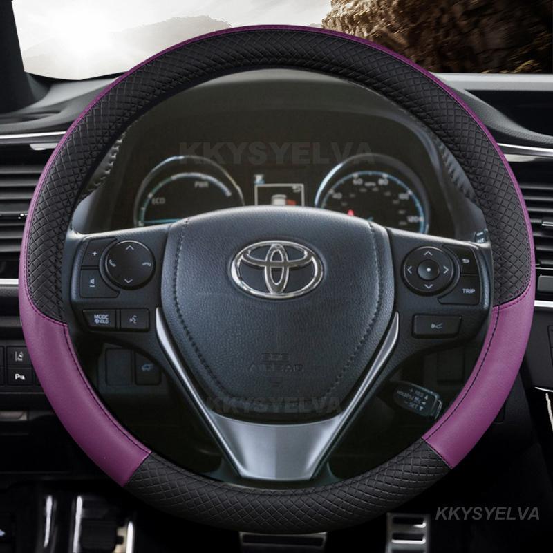 Car Steering Wheel Cover Leather For Toyota E'Z RAV4 2013- Corolla 2013-2017 Scion iM 2016 Auris 2013-2016 Auto Accessories