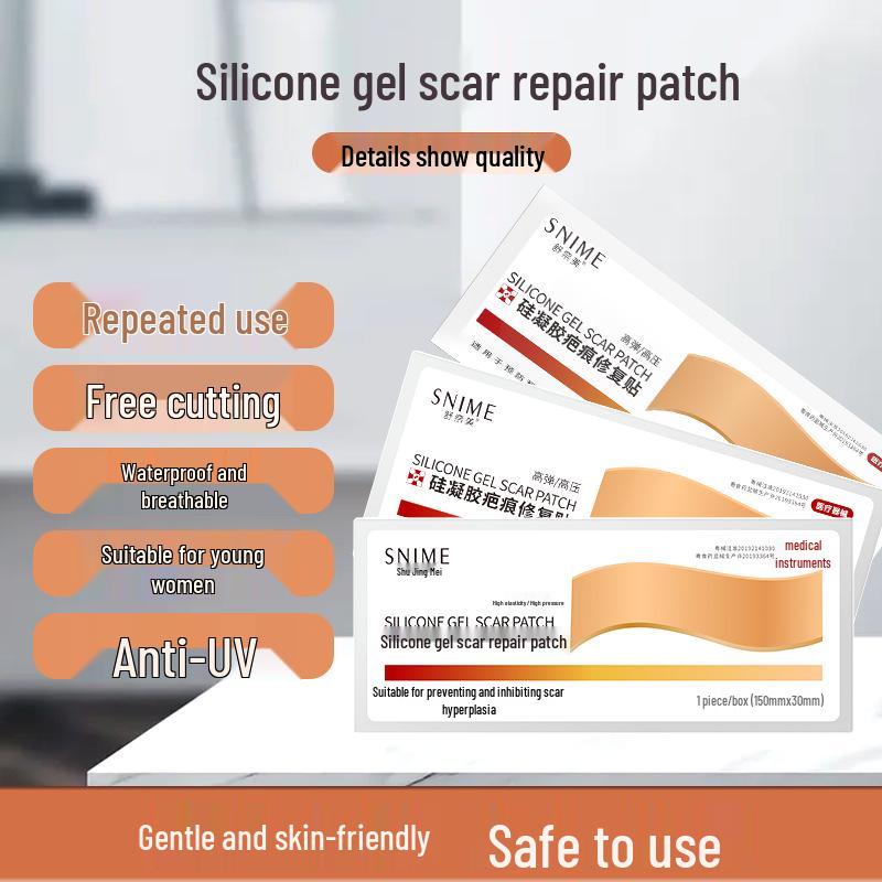 Shunaimi Silicone Gel Scar Sheet: High Elastic, Breathable, Reusable Adhesive Patch for Hypertrophic Scars.