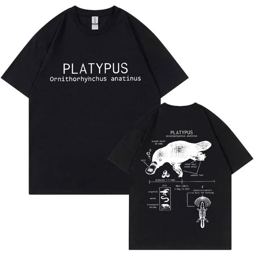 

Funny Platypus Anatomy Graphic Tshirt Men Women Casual Oversized Short Sleeve T Shirts Mens Vintage Cotton Tshirts Streetwear S