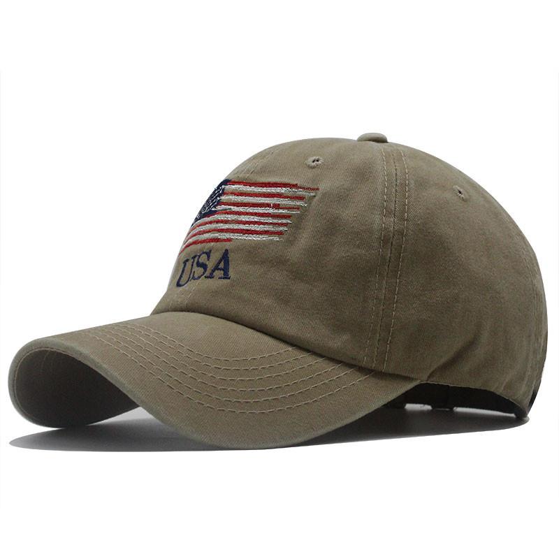 Cap Washed Retro Alphabet Baseball Cap Classic American Flag Cotton Hat
