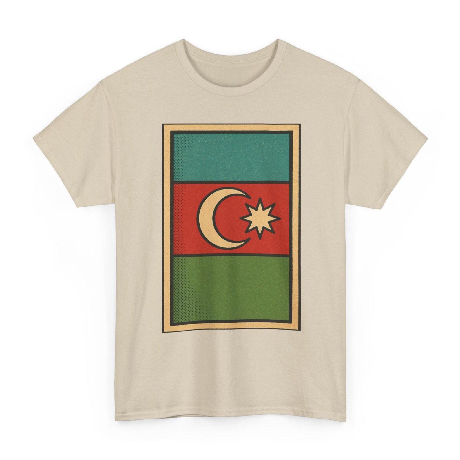 Azerbaijan Flag T-Shirt | Retro Baku Travel Tee | Caucasus Heritage Shirt S