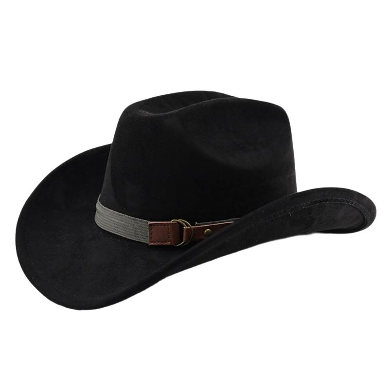 Vintage Sueded Denims Hat Trendy Western Headwear Casual Western Hat Outdoor for Music Festivals