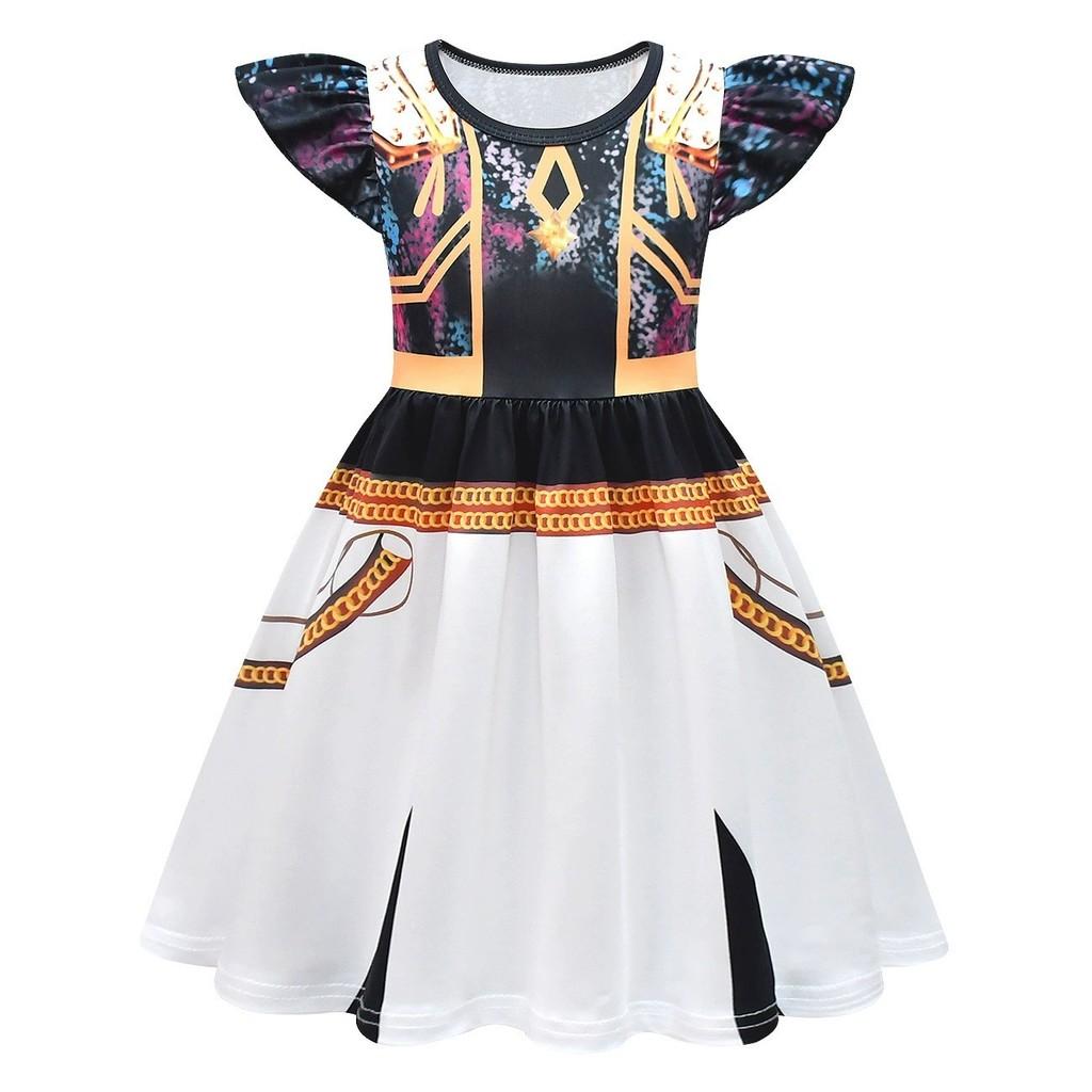 Kpop Demon Hunters Rumi Mira Zoey Childrens Costume Dress With Print Fabric And Flared Sleeves For Spring And Fall Wear