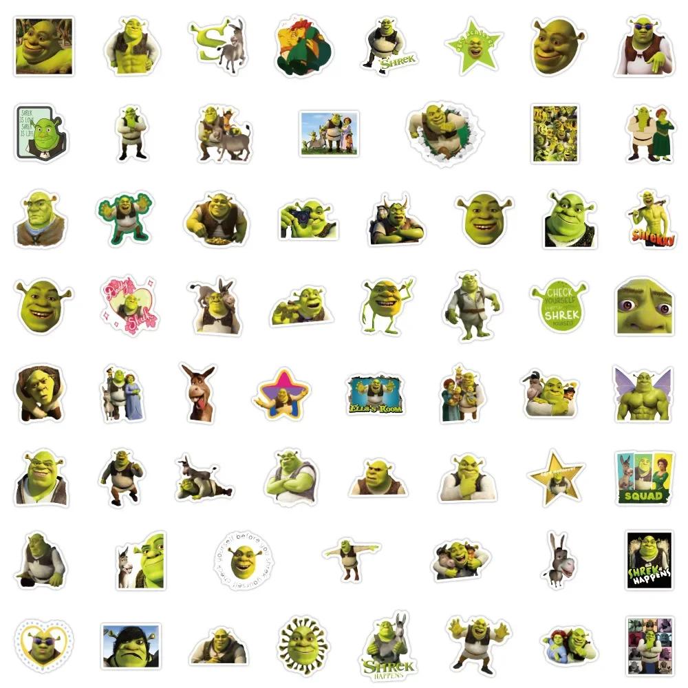 60/120PCS Cartoon Monster Shrek Graffiti Sticker DIY Suitcase Laptop Suitcase Helmet Guitar Phone Sticker Waterproof Decals