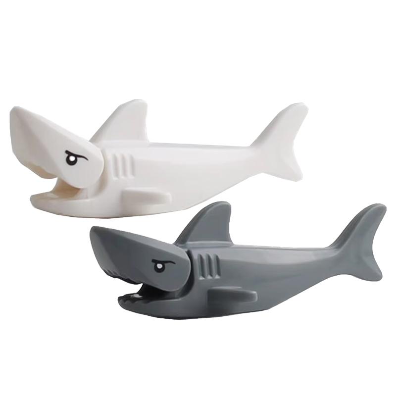 MOC Farm Zoo Animal Building Blocks Crocodile Shark Dolphin Chimpanzee Cow Leopard Educational Game Accessories Bricks Kids Toys