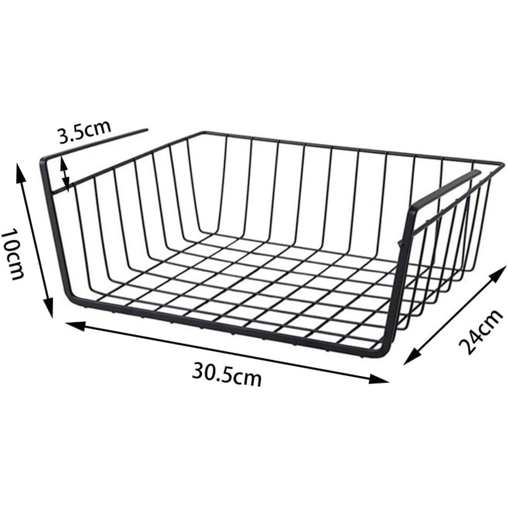 Roysmart 2 Pack Metal Hanging Storage Baskets for Kitchen, Office, Pantry, Bathroom, Cabinet