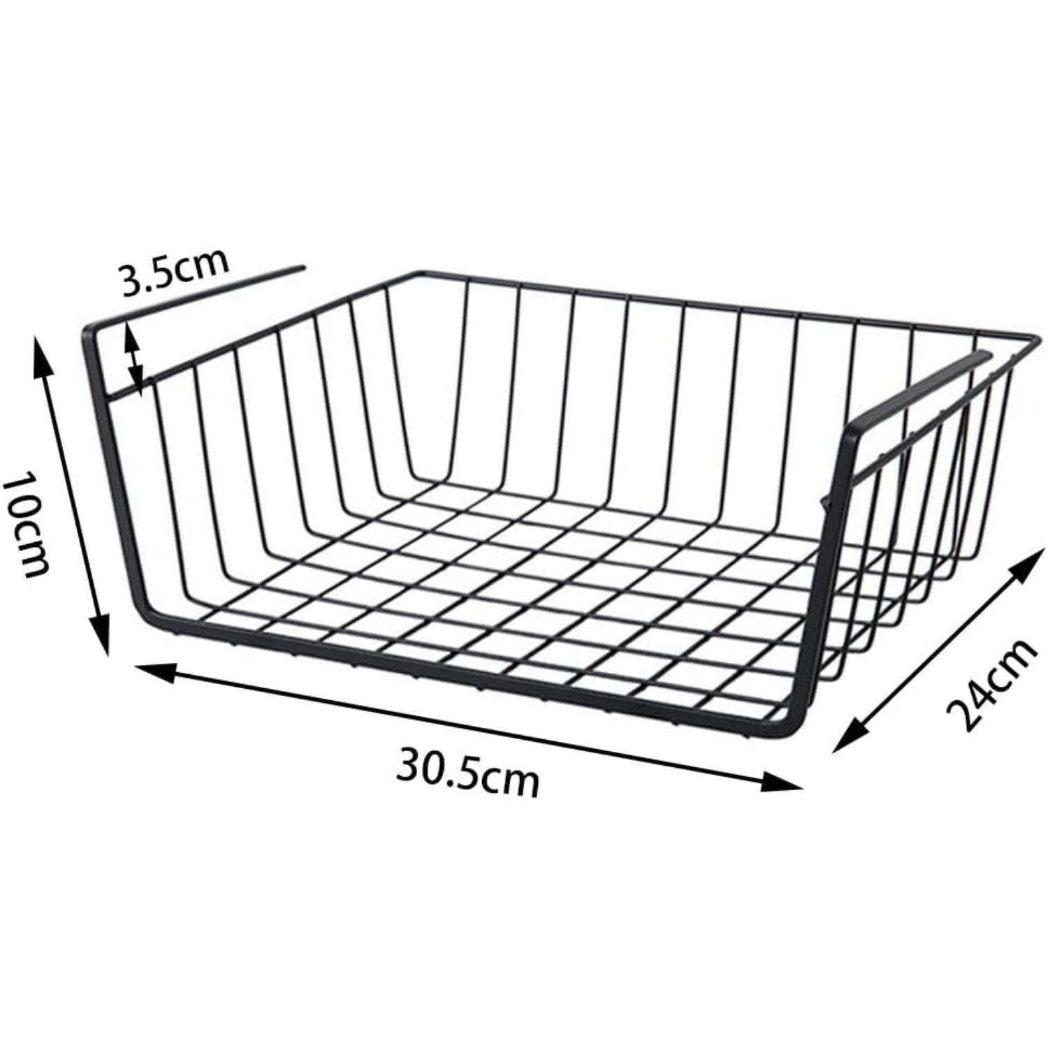 

Roysmart Набор из 2 металлических подвесных корзин для хранения для кухни, офиса, кладовой, ванной комнаты, шкафа A-2pcs