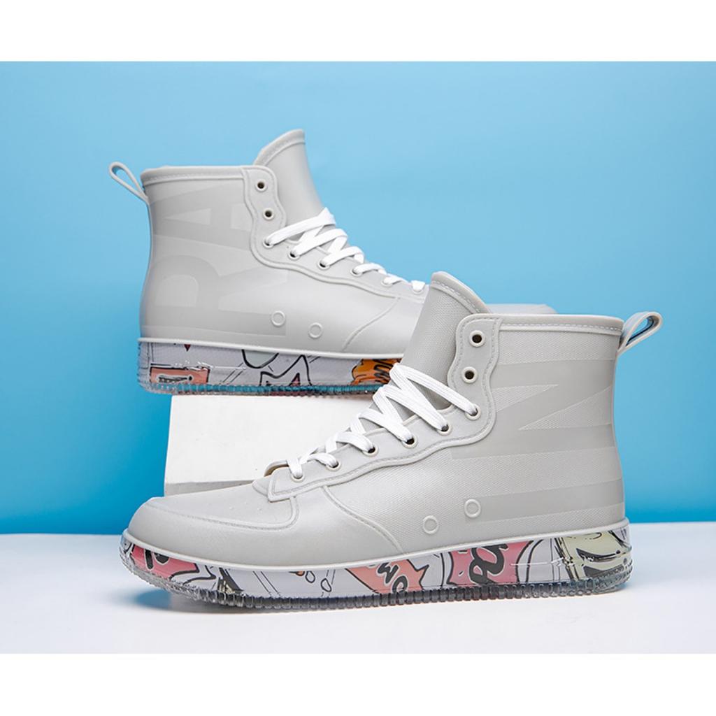 Fashion Graffiti Rain Shoes Men's and Women's Short Tube Outer Wear Adult Rain Boots Non-slip Waterproof Boots Rubber Shoes