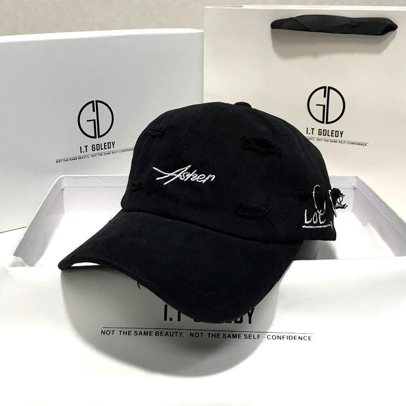 

Korean-style retro distressed soft-top baseball cap for women, spring/summer fashion, unique and simple street style, sun protection, trendy Adjustable