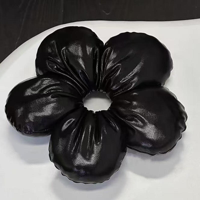 Trendy Oversized Blue Flower Scrunchie Headdress Women Girls Design Rubber Elastic Hair Band Vacation Hair Accessories