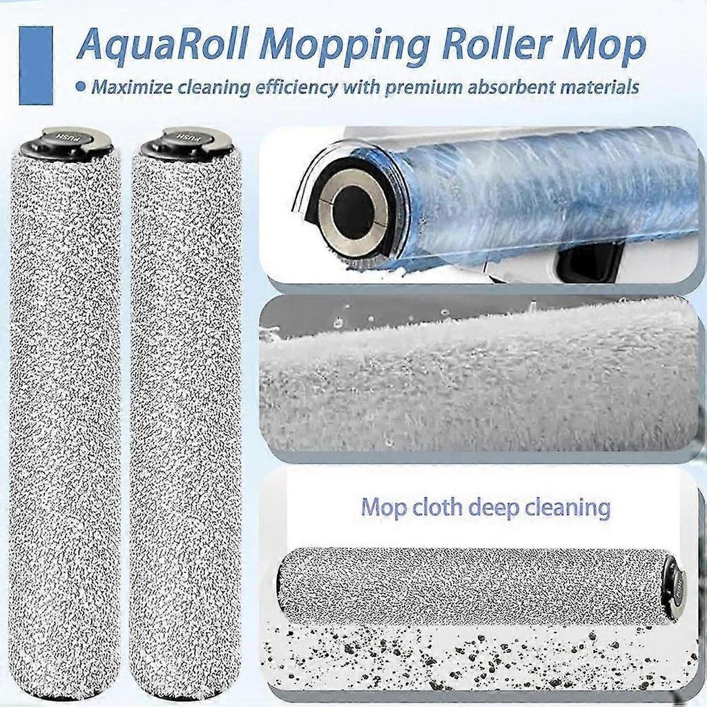 Mop Roller for Dreame Aqua10 Ultra Roller / Aqua10 Ultra Roller Complete Vacuum Cleaner Parts Remove Dirt 2PCS Less