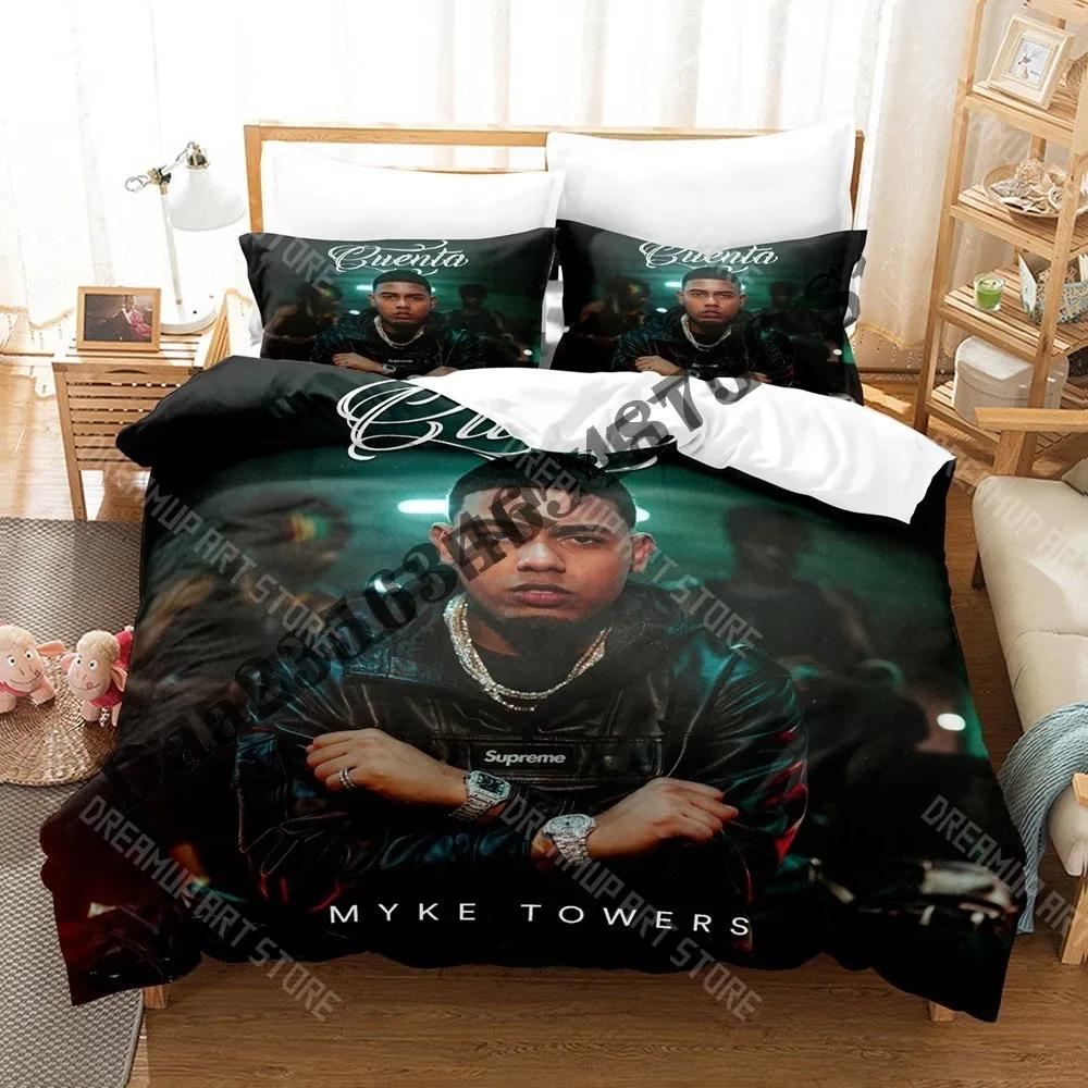 3D Print Myke Towers Bedding Set Single Twin Full Queen King Size Bed Set Adult Kid Bedroom Duvetcover Sets Anime Bed