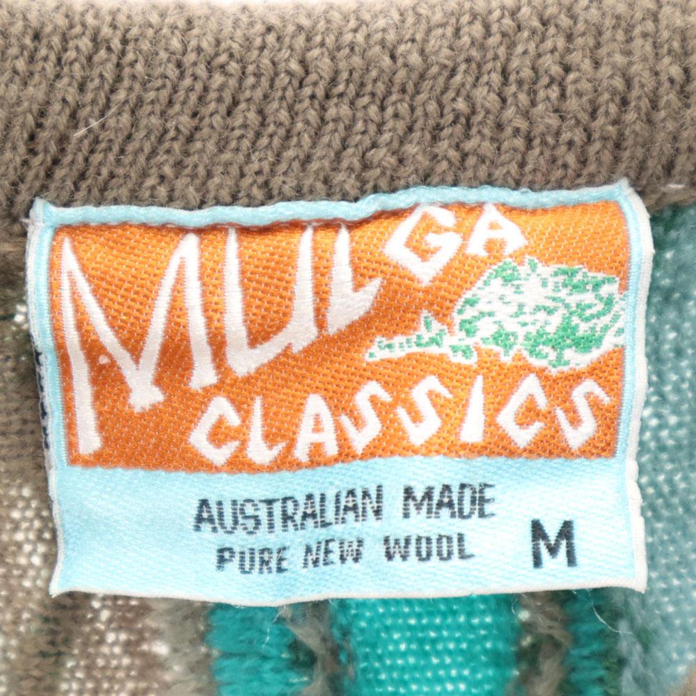 MULGA CLASSICS 90s Old Overall Handle Long Sleeve Sweater M 3D Knit Men's Used