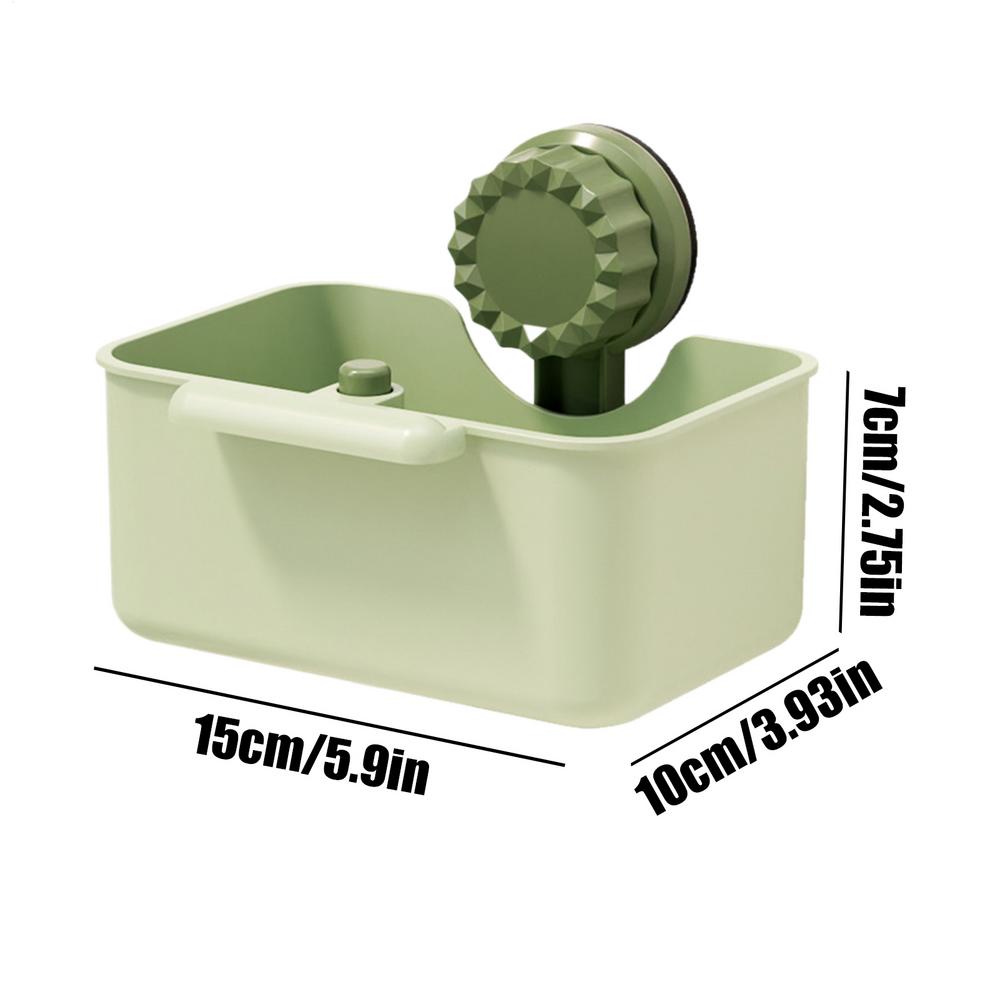 

Sink Food Catcher Basket Suction Cup Holder Vegetable Drainer Rack for Home Bathroom Shower Counter Apartment Cooking Cleanup зелёный