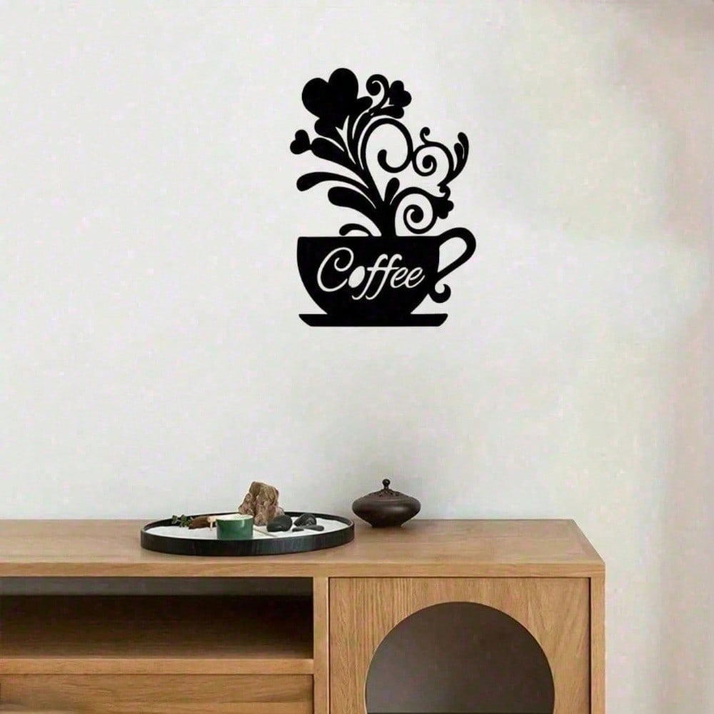 Vintage Industrial Coffee Tin Sign, Rustic Steampunk Metal Wall Art for Cafe & Home Decor