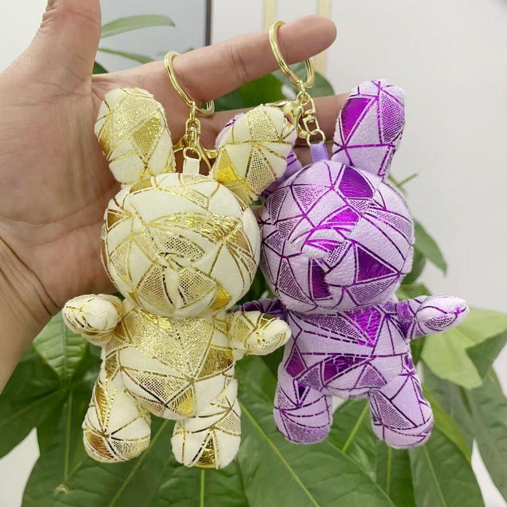 Colorful And Soft Plush Rabbit Keychain 15cm Cute Animal Stuffed Toy Perfect For Collectibles