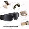 Airsoft Tactical Goggles Shooting Glasses Motorcycle Windproof Paintball CS Wargame Hiking 3 Lens Black Tan Green