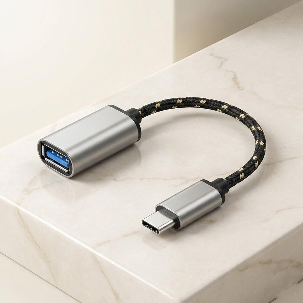 

USB 3.0 OTG Adapter Cable Type C Micro USB Male to USB Female Aluminum Alloy Connector Nylon Braided Cord for Mobile Devices