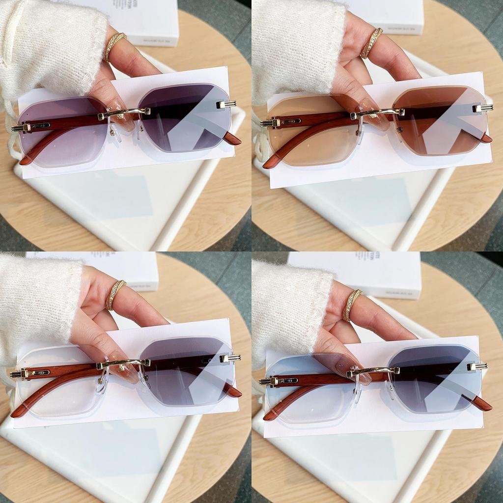 Uv400 Photochromic Sunglasses For Men With Frameless Geometric Design Suitable For Driving And Travel